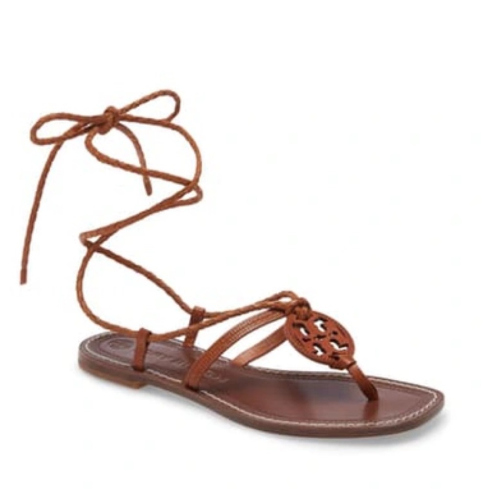 Tory Burch Miller Braided Ankle Wrap Sandal Size 11